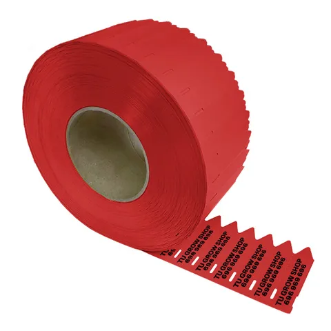 Etiqueta Pincho 17 x 80 mm. Personalizada Rojo 3.000 u